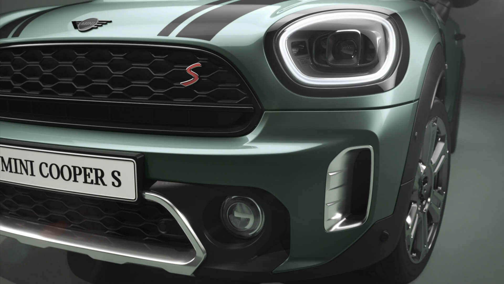 MINI Countryman – pohled z boku – zelená a černá