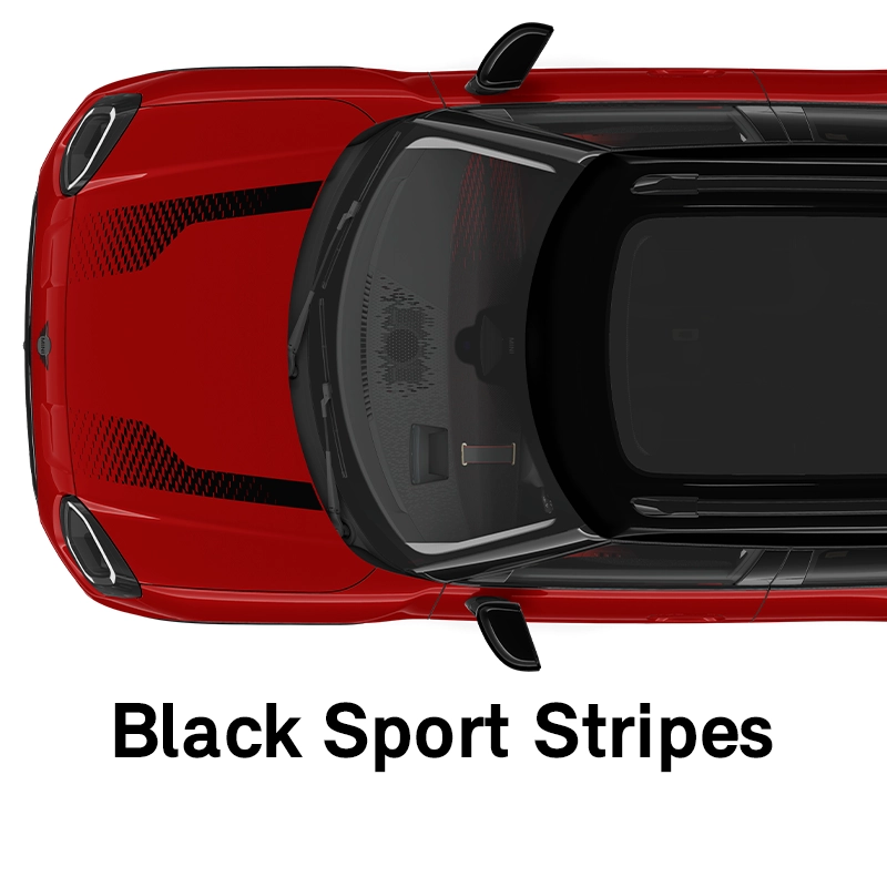  MINI – výbava – styl jcw černé sportovní pruhy