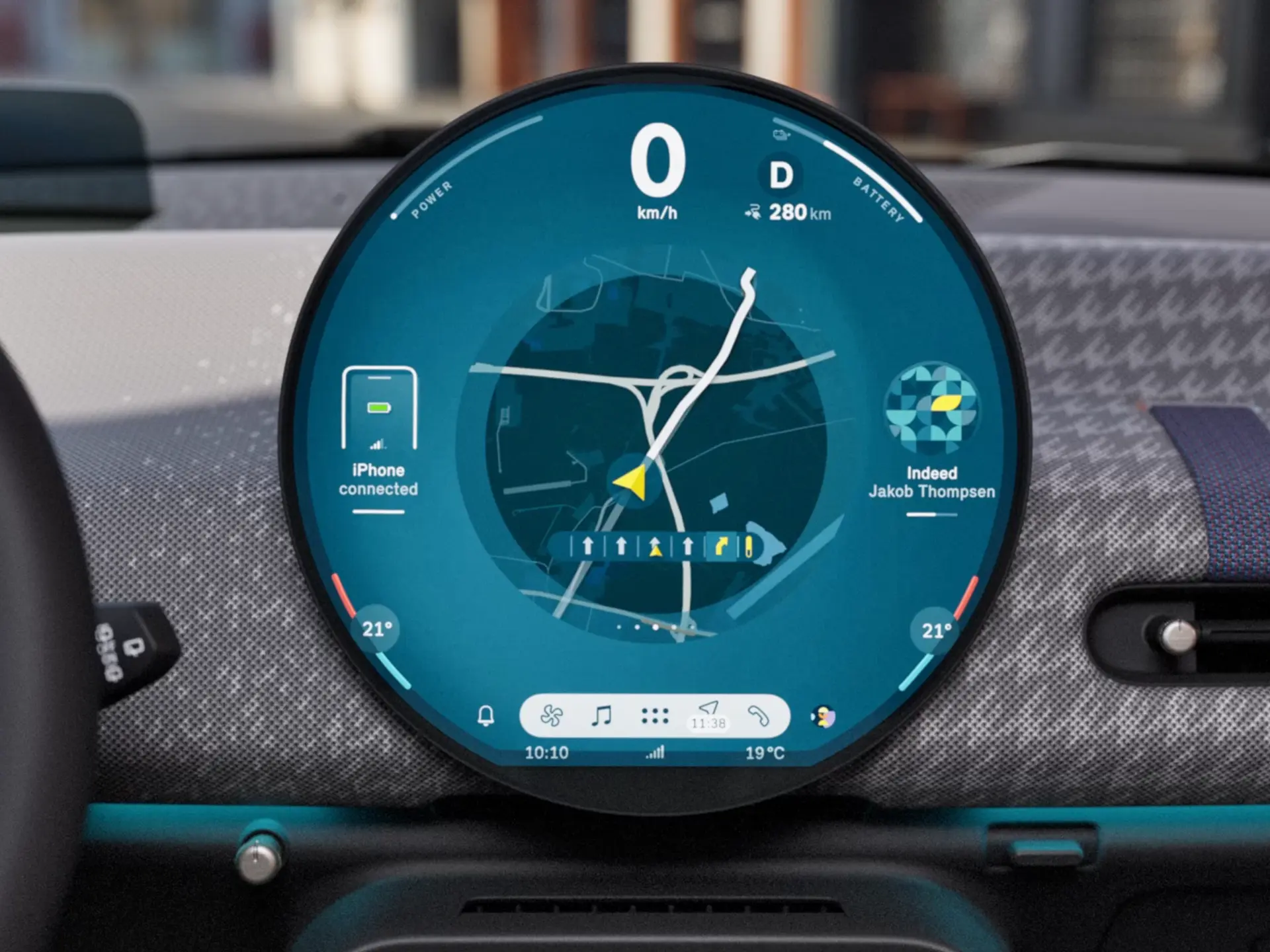 Elektrické MINI Cooper – Kruhový displej