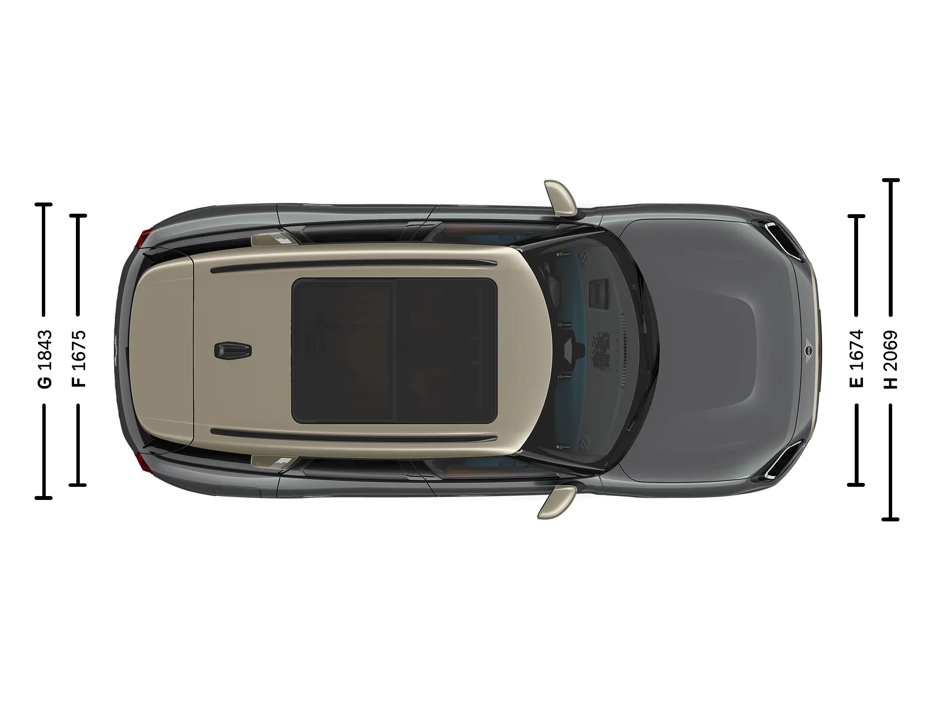 MINI Countryman – Rozměry shora