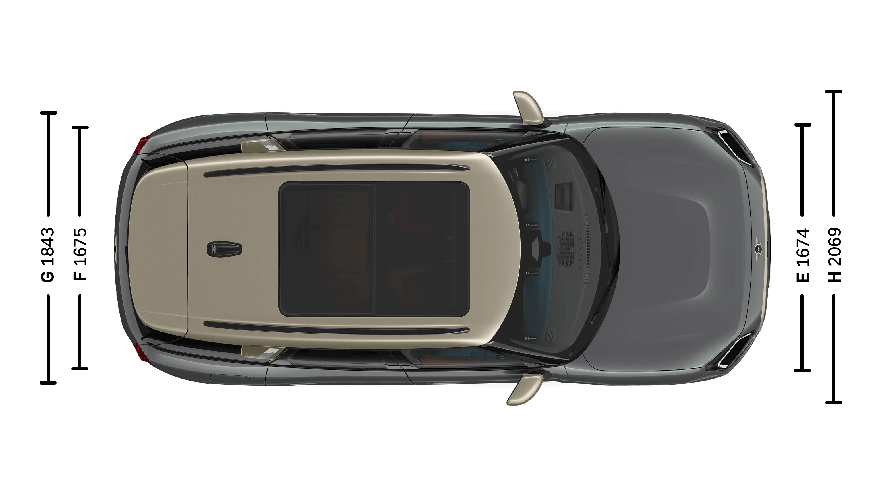 MINI Countryman – Rozměry shora