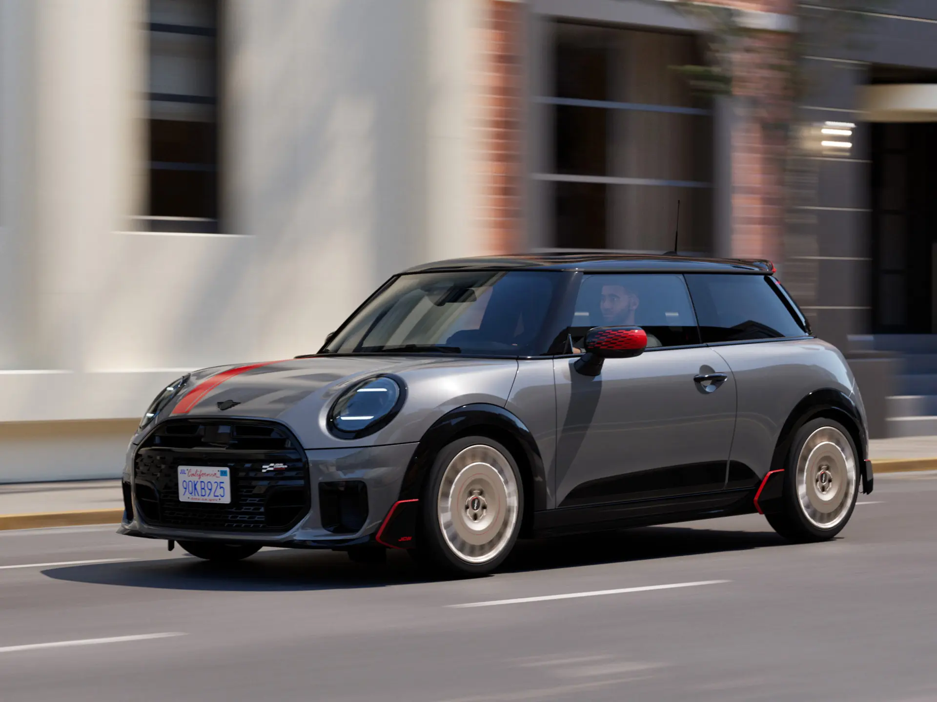 Muž jedoucí v MINI Cooper