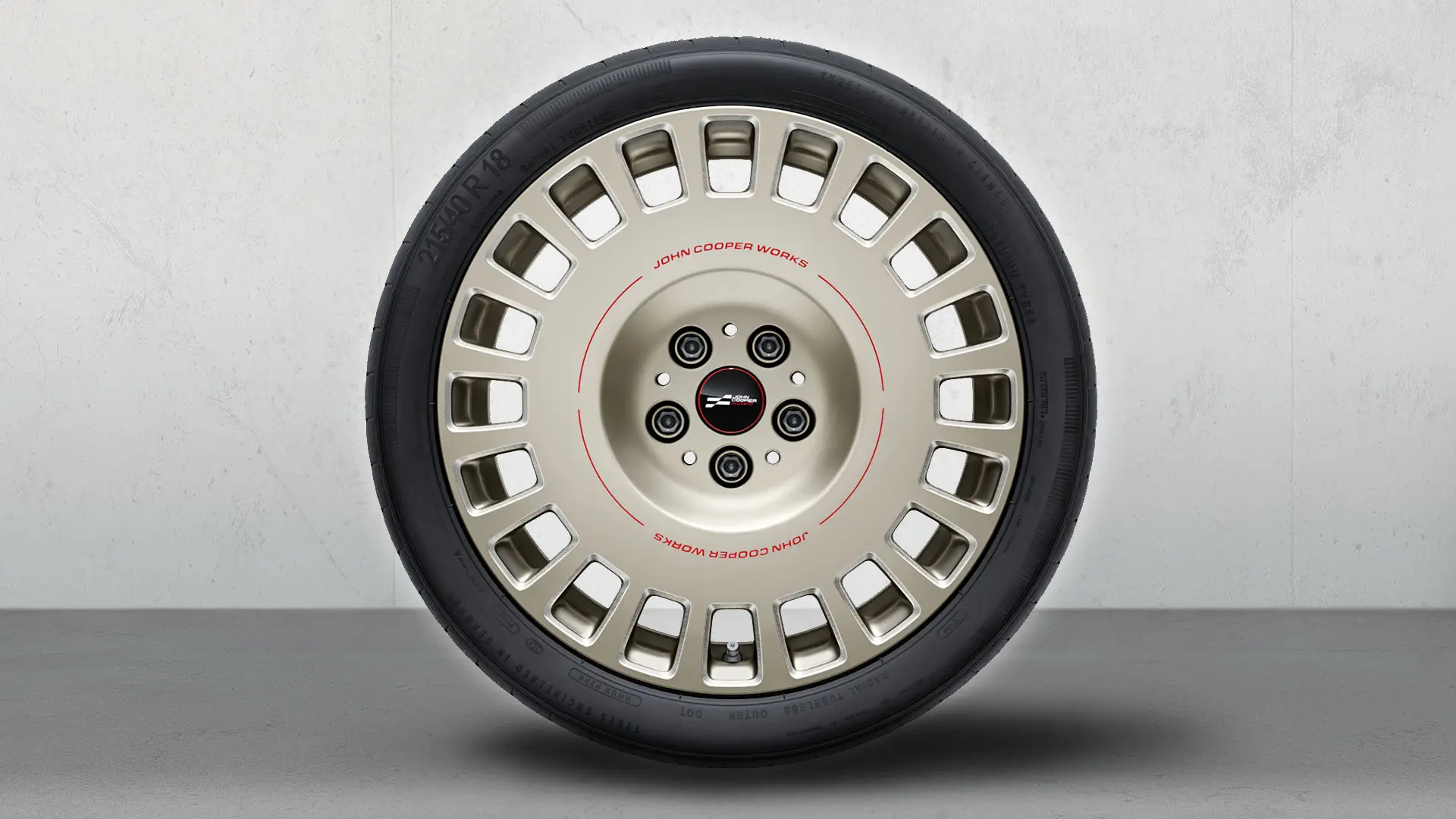 18" JCW kola z lehké slitiny Rallye Spoke 992 Bicolor (Vibrant Silver, stříbrná, leštěná), sada kompletních letních kol