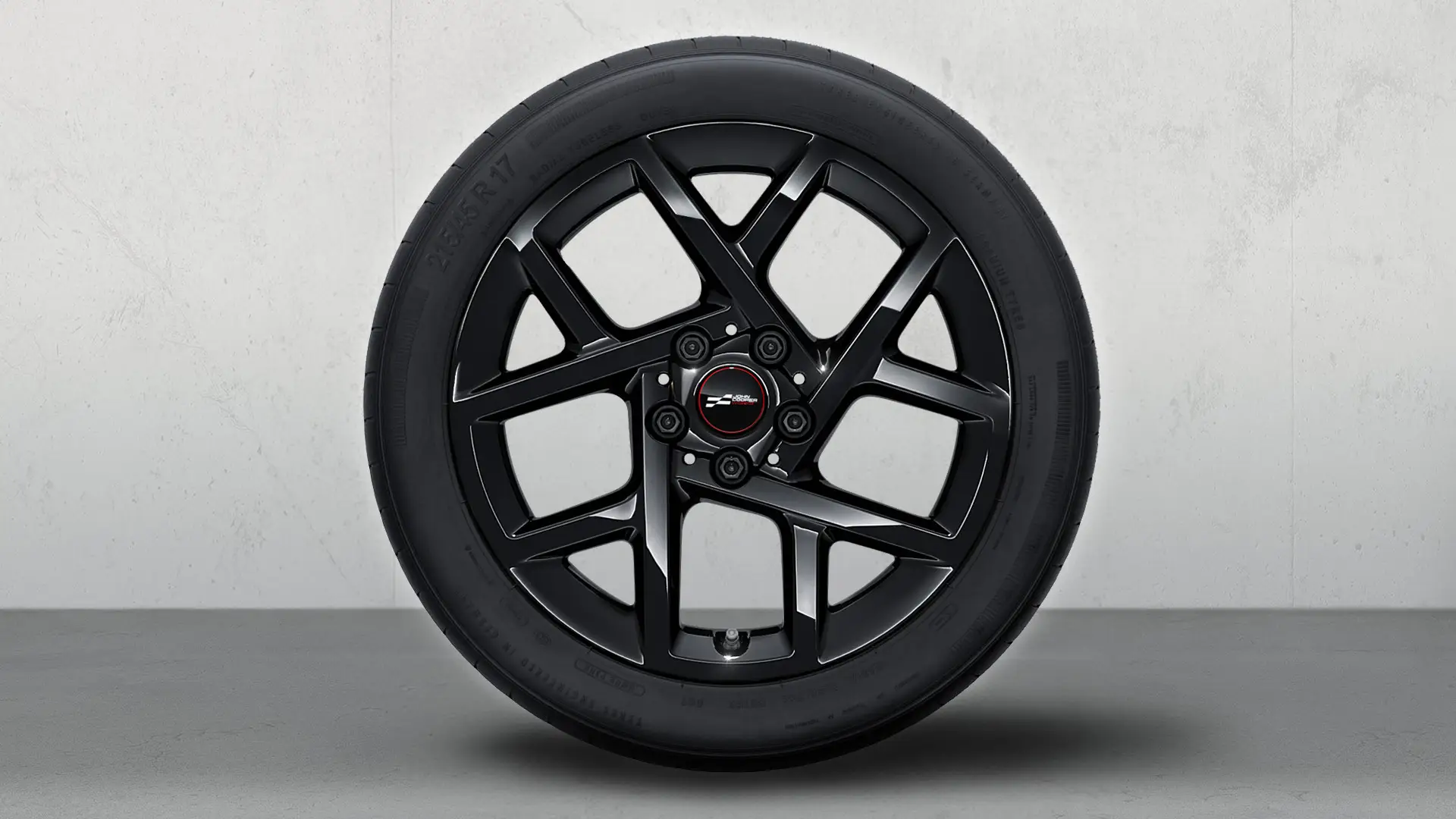 17" John Cooper Works kolo z lehké slitiny Sprint Spoke 957, kompletní zimní kolo v černé barvě Jet Black.