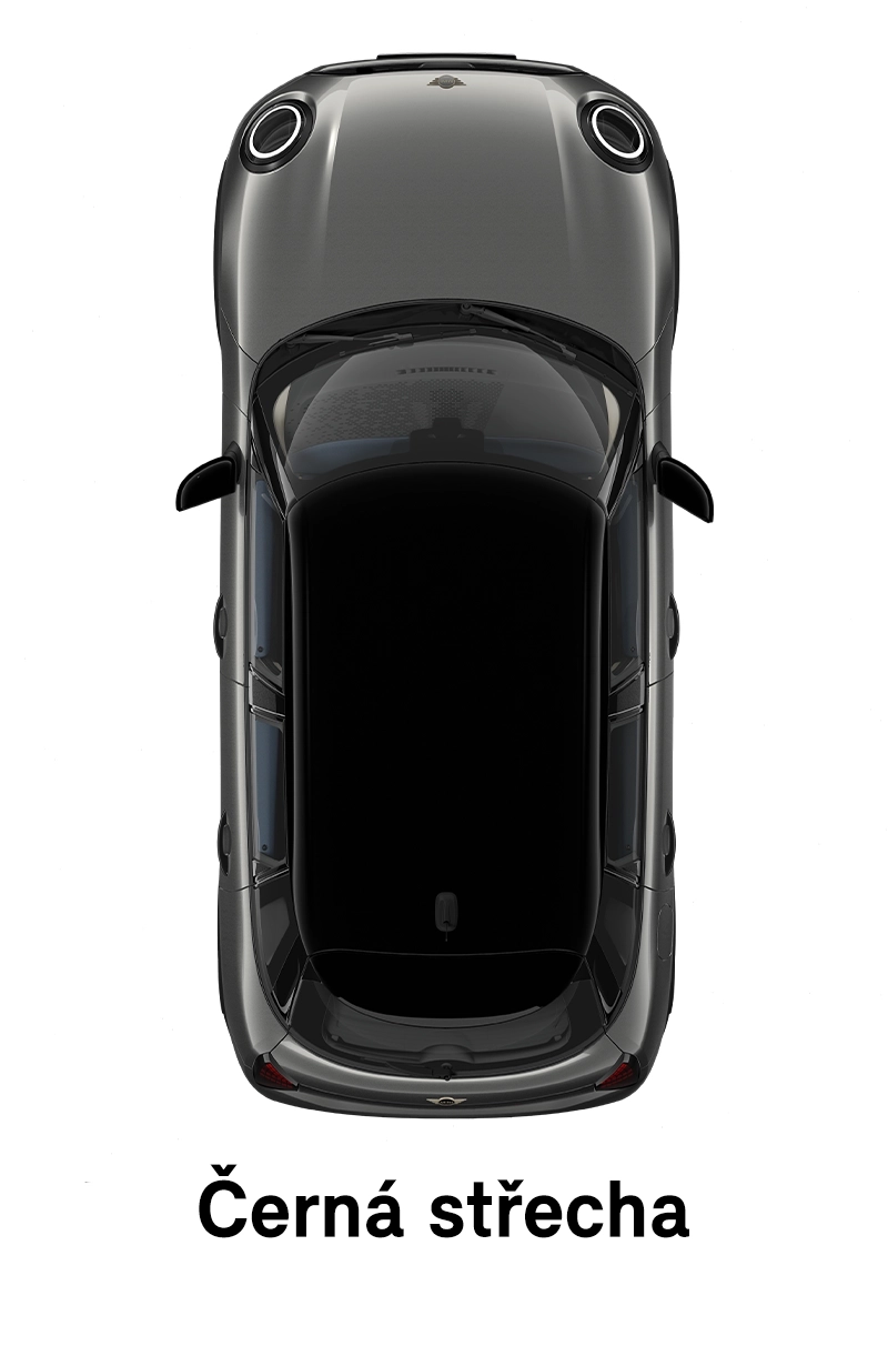 MINI střecha: Střecha a zrcátka v černé barvě