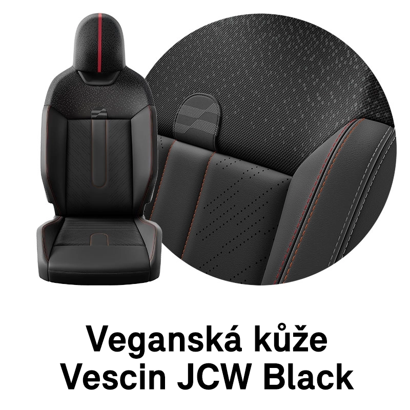 MINI čalounění: JCW Black Vescin/úplet (černá)