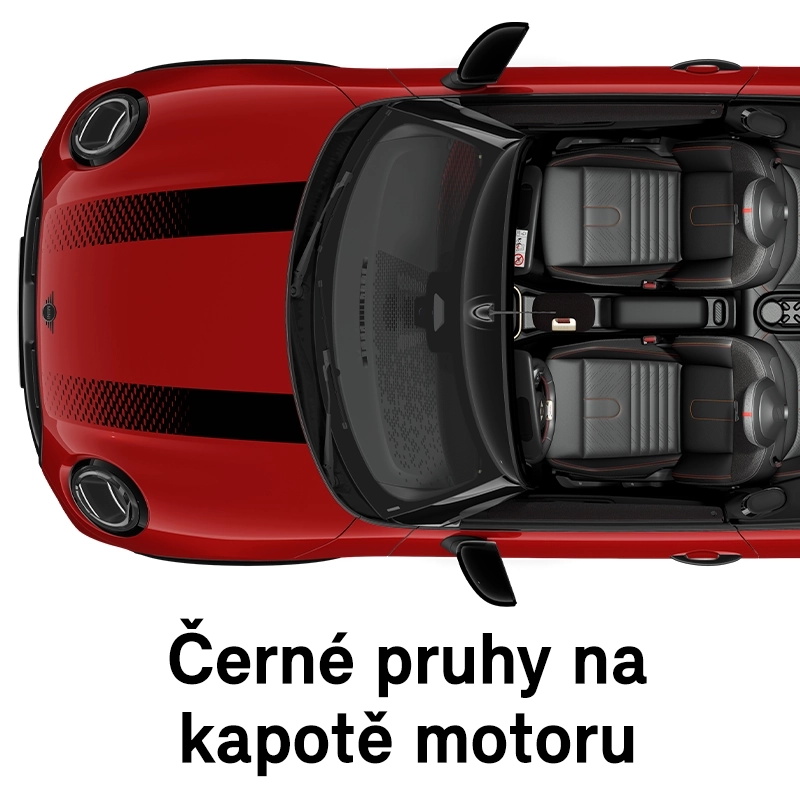MINI pruhy na kapotě: Černé sportovní pruhy