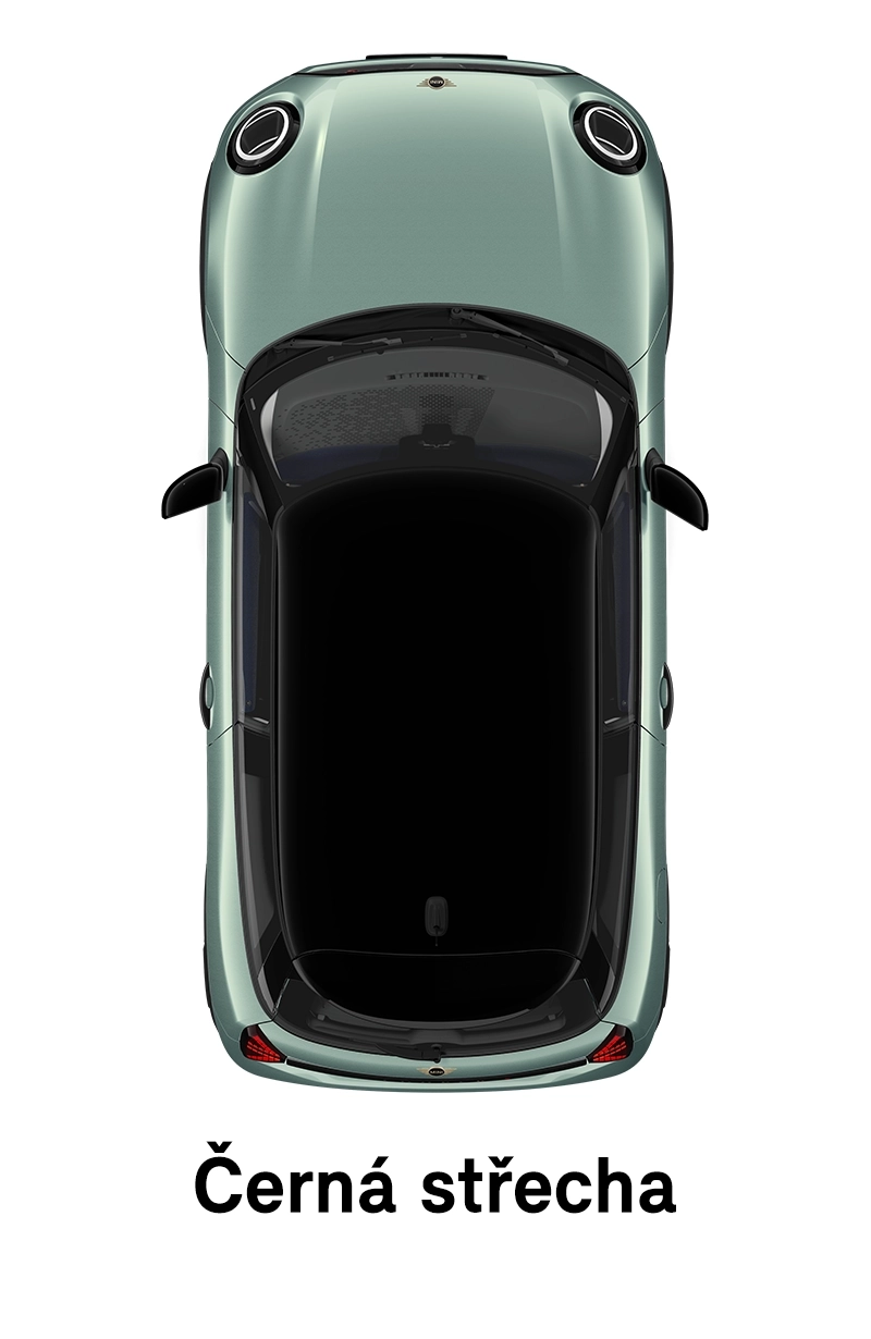 MINI střecha: Střecha a zrcátka v černé barvě