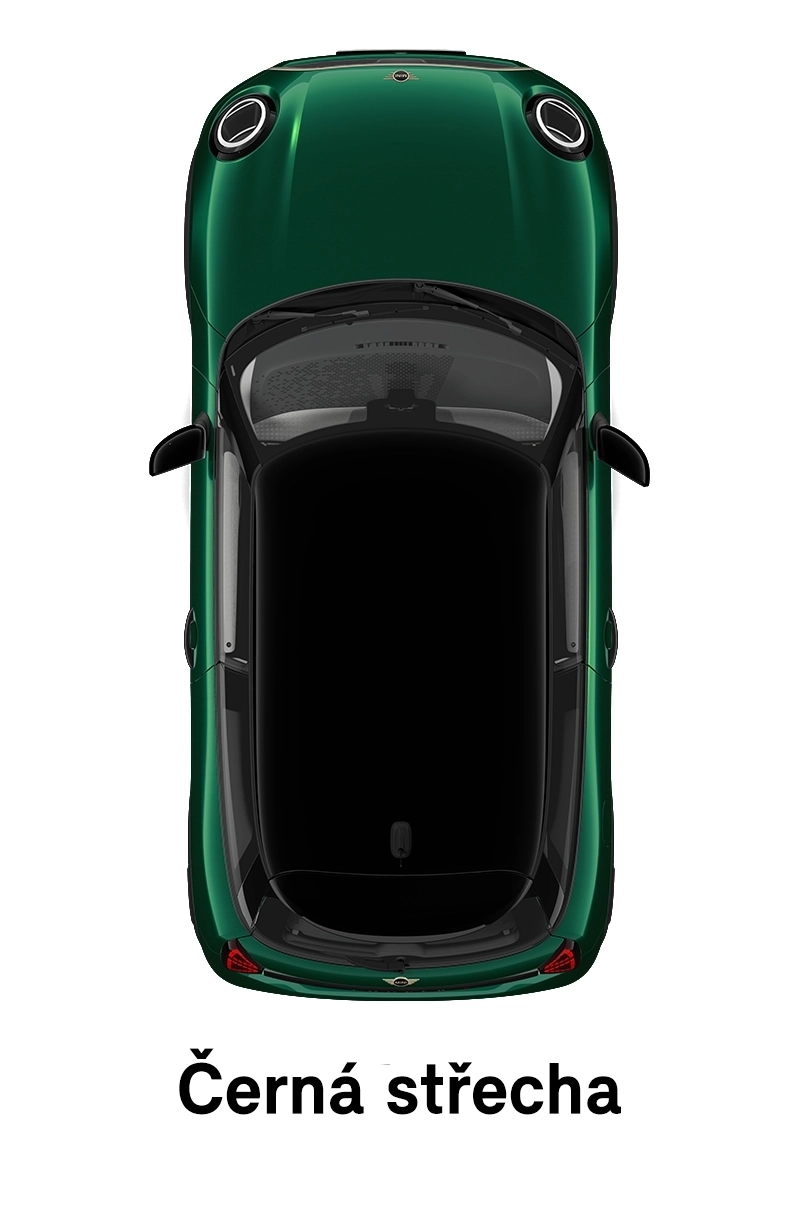 MINI střecha: Střecha a zrcátka v černé barvě