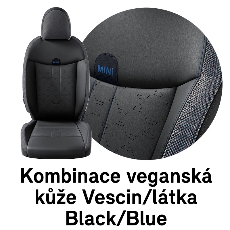 MINI čalounění: Black/Blue (černá/modrá) - Vescin/látka
