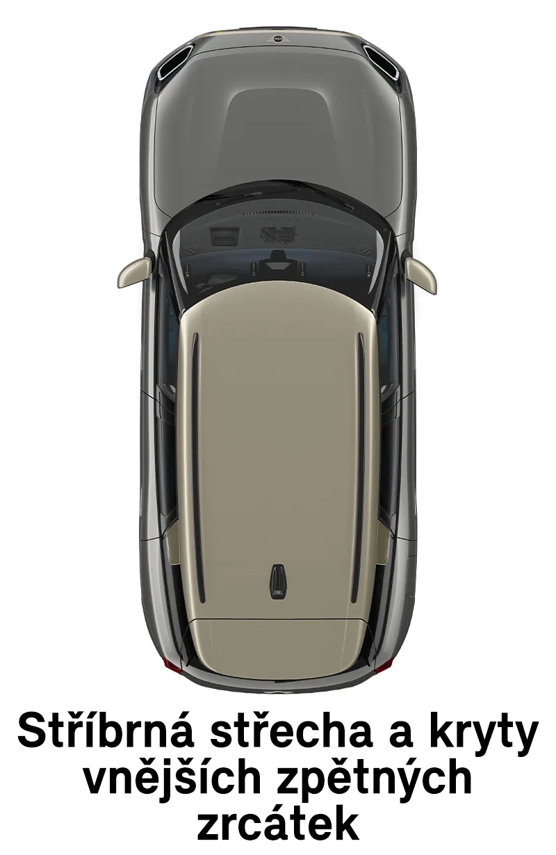 MINI střecha: Střecha a zrcátka ve stříbrné barvě