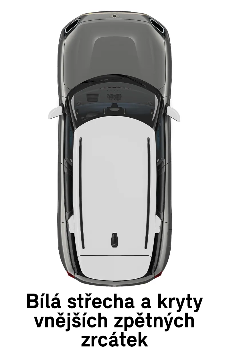 MINI střecha: Střecha a zrcátka v bílé barvě