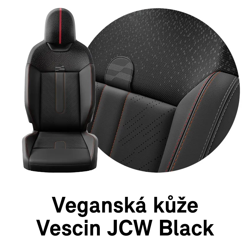 MINI čalounění: JCW Black Vescin/úplet (černá)