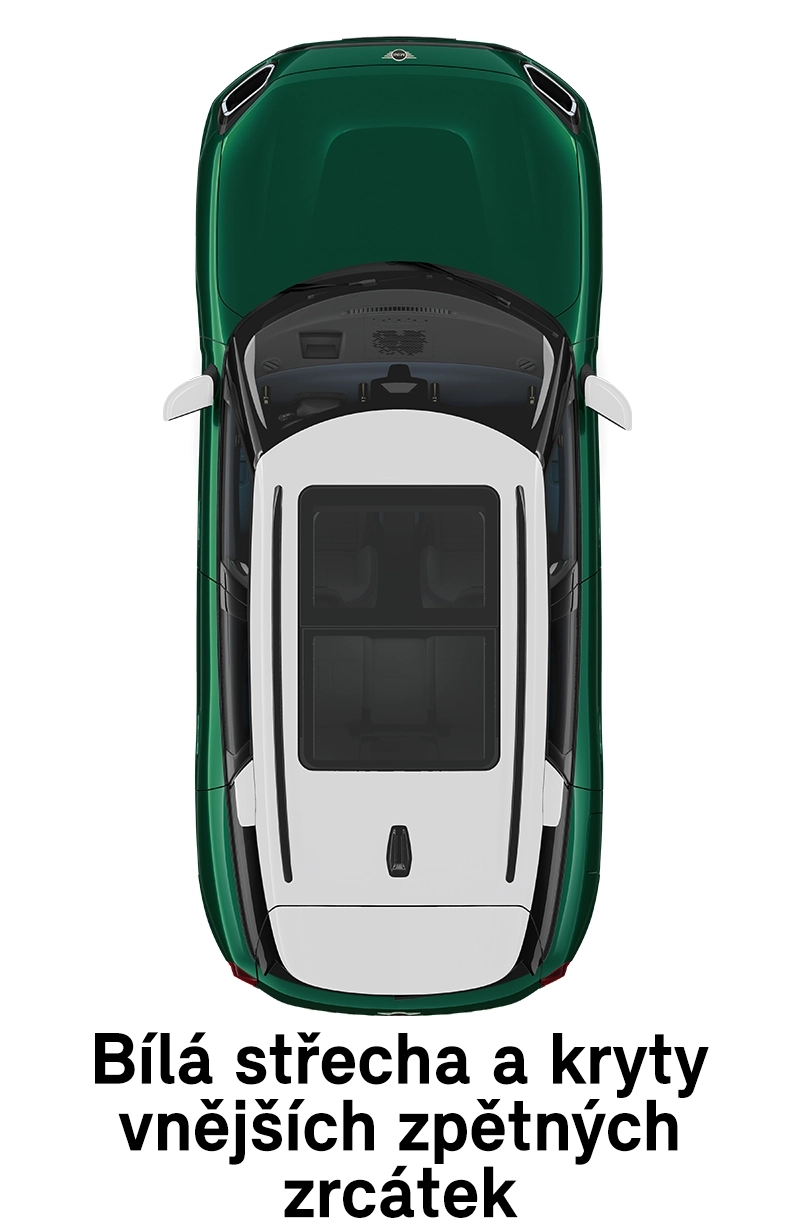 MINI střecha: Střecha a zrcátka v bílé barvě