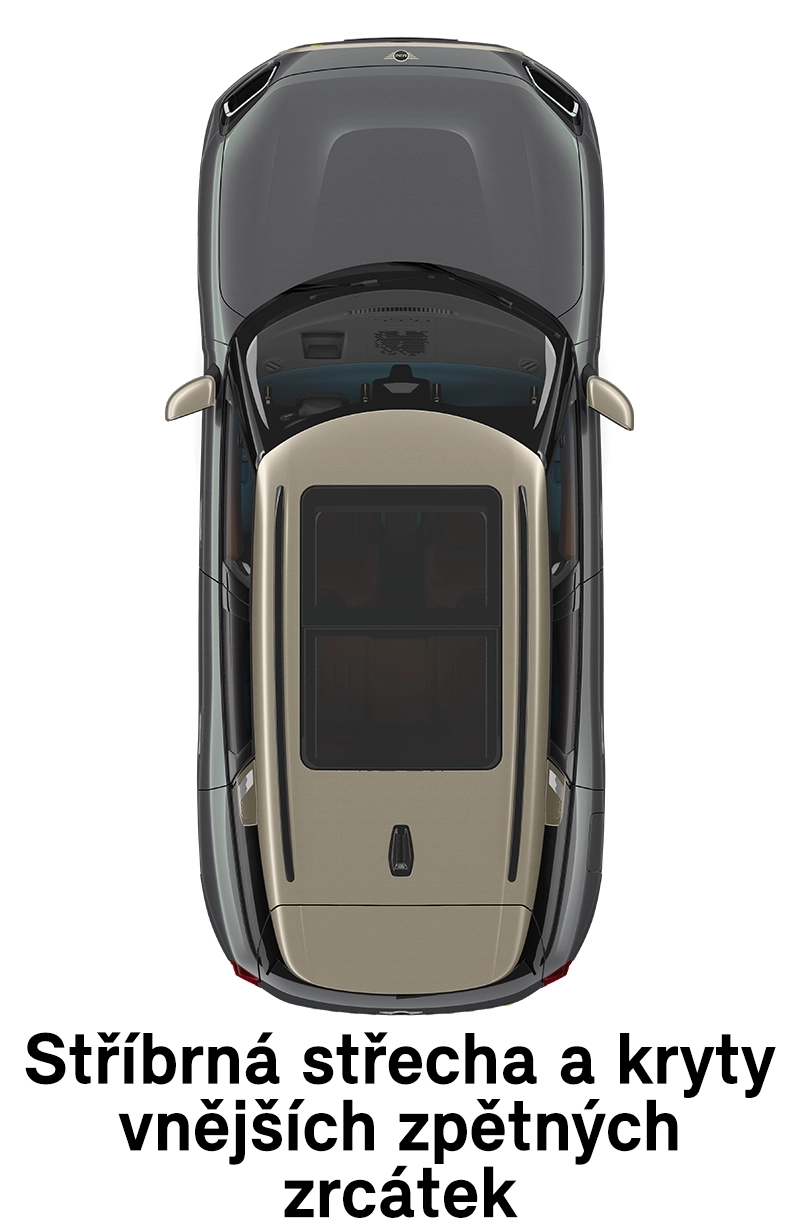 MINI střecha: Střecha a zrcátka ve stříbrné barvě