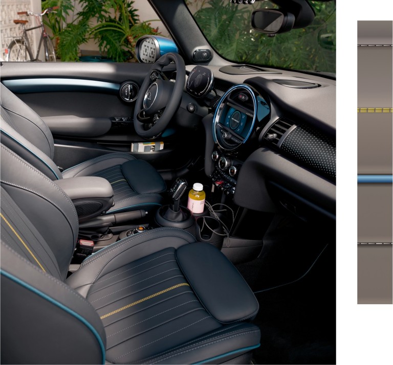 MINI Cabrio Sidewalk Edition – interiér – čalounění a kokpit